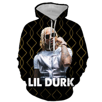 Sweat-shirts imprimés en 3D Lil Durk 2023 pour le rappeur américain star, pull à capuche imprimé, sweat-shirt oversize pour hommes, hip-hop
