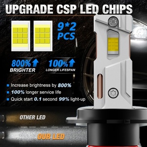 Faro Delantero Brillante para Automóvil de 160 W y <span class=keywords><strong>20000</strong></span> lm, Accesorio para Automóvil, Bombilla LED H7, H1, H11, 9005, Ventilador Silencioso, Bombilla LED H4 - Product Image 2