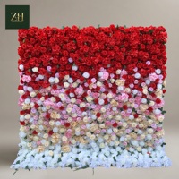 Luxueuze bordeauxrode & witte zijden kunstbloemenwand, gemengd bloemig paneel voor decoratie van banketten en evenementen