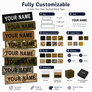 Écussons nominatifs personnalisés brodés en gros, patchs tactiques personnalisés à scratch pour uniformes et équipements - Product Image 4
