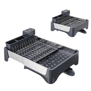 Organizador <span class=keywords><strong>de</strong></span> Cocina, <span class=keywords><strong>Escurridor</strong></span> <span class=keywords><strong>de</strong></span> <span class=keywords><strong>Platos</strong></span> <span class=keywords><strong>de</strong></span> <span class=keywords><strong>Aluminio</strong></span> Metálico con Soporte para Utensilios y Bandeja <span class=keywords><strong>Colgante</strong></span> - Product Image 2