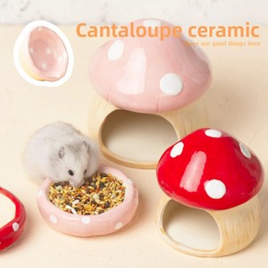 Mignonne maison de <span class=keywords><strong>hamster</strong></span> en céramique de luxe au design champignon pour salon, petite cage imperméable et rafraîchissante - Product Image 4