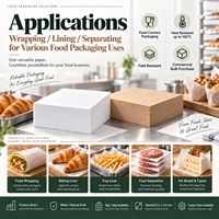 Papier d'emballage alimentaire en pure pâte de bois vierge, blanc naturel, pour l'emballage alimentaire, la doublure intérieure et le séparateur de produits