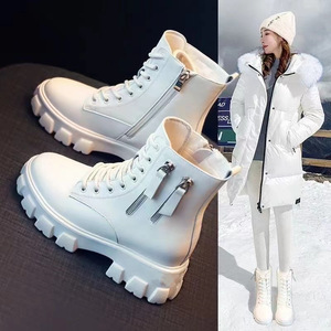 Moda nuova borsa invernale <span class=keywords><strong>stivali</strong></span> singoli in <span class=keywords><strong>pelle</strong></span> con fondo spesso scozzese stile britannico stivaletti femminili per scarpe da <span class=keywords><strong>donna</strong></span> - Product Image 2