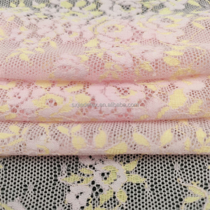 2022 nuovo modello <span class=keywords><strong>rosa</strong></span> giallo doppio bicolore fiore floreale Nylon poliestere elasticizzato tessuto di pizzo Spandex per abbigliamento da ballo - Product Image 2