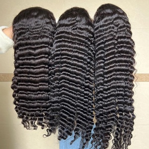 Pelucas de Cabello Humano Brasileño Virgen con Frente de Encaje HD, Proveedor de Pelucas de Cabello Humano con Frente de Encaje Transparente y Ondas Profundas - Product Image 5