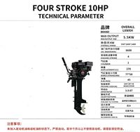 Moteur hors-bord 4 temps 10 CV de haute qualité pour bateaux à moteur