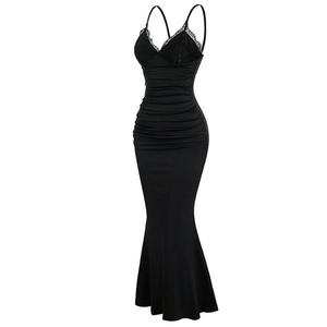 Robe dos nu taille haute à encolure en V sexy pour <span class=keywords><strong>femme</strong></span> d'âge mûr et fille chaude avec <span class=keywords><strong>décolleté</strong></span> <span class=keywords><strong>plongeant</strong></span> - Product Image 3