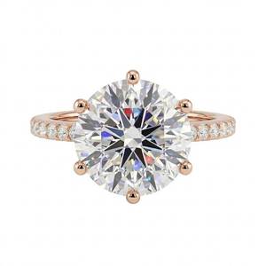 Bague solitaire en diamant taille ronde Vienna - Or 9k, 14k, 18k - Product Image 5