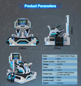 9D thực tế ảo mô phỏng đôi ghế trò chơi đua xe điện tử 9D VR đi xe máy VR sấm hiệp sĩ Arcade cho công viên giải trí - Product Image 4