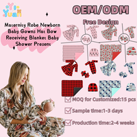 Robe de maternité personnalisée imprimée, ensemble de gigoteuse assortie pour bébé, robe de maternité douce, robe de nouveau-né, chapeau, nœud, couverture d'emmaillotage, cadeau de naissance