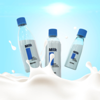 Botellas de Plástico PET para Leche al por Mayor con Logotipo Personalizado, 330 ml, 750 ml, 850 ml, con Tapa de Rosca, Envase para Bebidas, Té, Jugo, Yogur