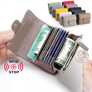 Genuine Leather <b>RFID</b> Card Holder <b>Wallet</b> Slim Coin Purse Zipper Cash <b>Wallet</b> Vintage Short <b>Wallet</b> <b>for</b> <b>Men</b> Women - Product Image 1