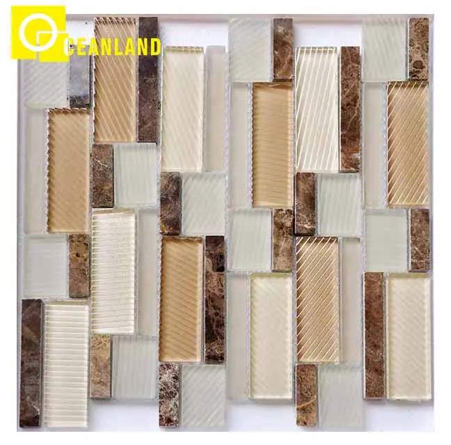 Fornitore della cina backsplash tiles kitchen crystal stone glass mosaic