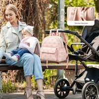 Sac à dos à couches, mini sac de voyage pour bébé, matelas à langer, sac de voyage matelassé, poches isothermes, sangles pour poussette, polyester résistant à l'eau