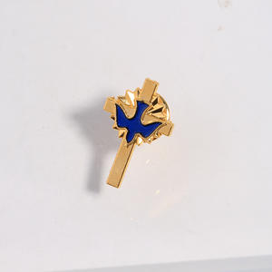 Broche de Cruz con Paloma Blanca, Chapado en Oro, Aleación de Zinc, Regalo de Boda o Compromiso - Product Image 5
