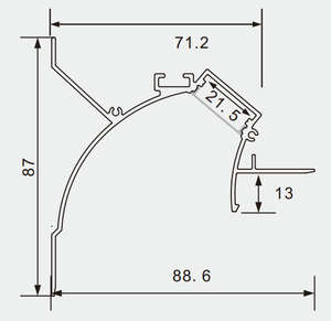 SDW88.6X87MM-B Trimless Led Aluminium Canal Plafond Coin <span class=keywords><strong>Joint</strong></span> Suspendu Plafond Led Profil 88.6X87MM - Product Image 4