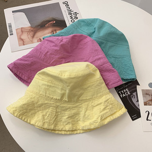 Bucket <b>Hat</b> Solid Color Foldable Sun Protection Breathable Summer Women's Fisherman <b>Hat</b> - Product Image 3