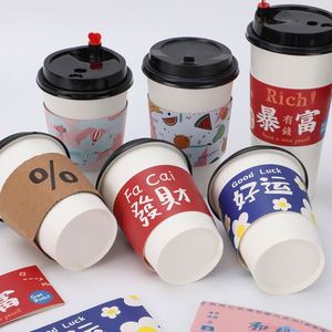 Fundas de Papel para Vasos de Café Reciclables y Ecológicas de Doble Pared con Logotipo Personalizado, Gran Venta - Product Image 1