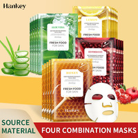 Masque facial anti-âge aux herbes avec vitamine E, miel, citron, aloe vera et grenade rouge, en feuille, pour tous types de peau, pour usage domestique