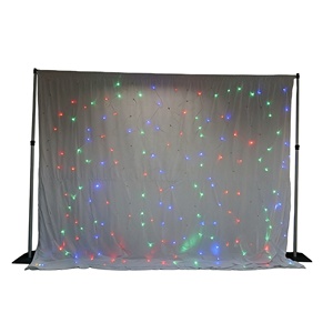 Rideaux lumineux LED/RGB en forme d'étoiles pour décoration de mariage, supports de tuyaux, lumières intelligentes - Product Image 1