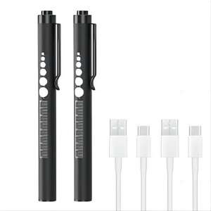 Lampes de poche médicales rechargeables USB-C lampes de stylo <span class=keywords><strong>LED</strong></span> avec jauge d'élève et règle corps en plastique alimenté par batterie - Product Image 1