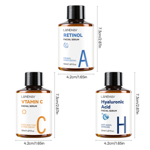 Set Personalizzato <span class=keywords><strong>di</strong></span> Lusso per la Cura del Viso Giorno e Notte Sbiancante Illuminante Anti-rughe Anti-età con Acido Ialuronico Vitamina C Retinolo Siero Viso - Product Image 6
