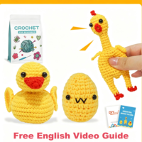 Kit de crochet Poupée Poulet Couineuse, Cadeau artisanal DIY anti-stress à presser, Décoration de bureau faite main, Cadeau anti-anxiété