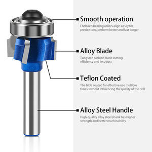 Ensemble de mèches de toupie rondes d'angle Support de tige de 8mm pour gravure/routeur/cutter/trimmin g Machine.us e pour bois/stratifié - Product Image 5