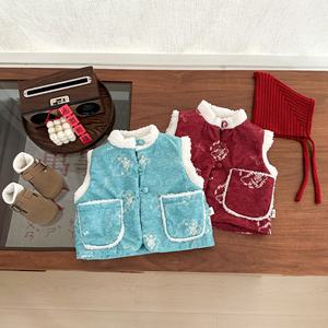 <span class=keywords><strong>Chaleco</strong></span> de Algodón para Bebé de Año Nuevo 2025, Invierno, Estilo Chino Informal, Ropa Exterior Acolchada de Algodón para Niños, Cálida, Transpirable y Moderna - Product Image 2