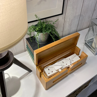 Boîte de rangement en bois pour la gestion de la charge des câbles à la maison et au bureau pour organiser l'organisateur de câbles en bambou