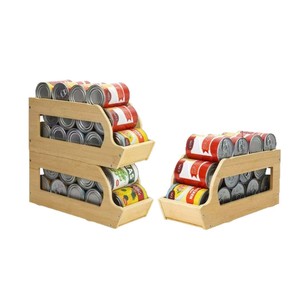 Wooden Can Storage Rack Solid Wood Stackable <b>Desktop</b> Organizer For Canned Food Beverage Kitchen Cabinet Organizers - Product Image 4