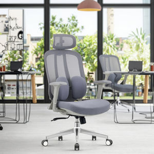 Silla de Oficina Ejecutiva Ergonómica Contemporánea de Respaldo Alto en Oferta, con Malla de Tela, Reposacabezas Ajustable, Base Giratoria Cromada y Pistón de Gas Clase 3 - Product Image 5