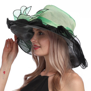 Sombrero de Sol Cloche de Organza para Mujer, Ala Ancha de 16 cm, Estilo Kentucky, para Adultos, Uso en Exteriores e Iglesia - Product Image 6