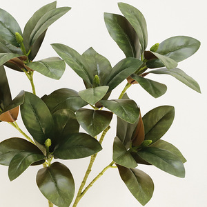 Planta Artificial de Hoja de Magnolia de Tres Puntas con Frutos, Alta Simulación, Decoración Interior, Vegetación - Product Image 2