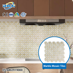 بلاط فسيفساء رخامي صغير فاخر ثلاثي الأبعاد للحمام - Product Image 1