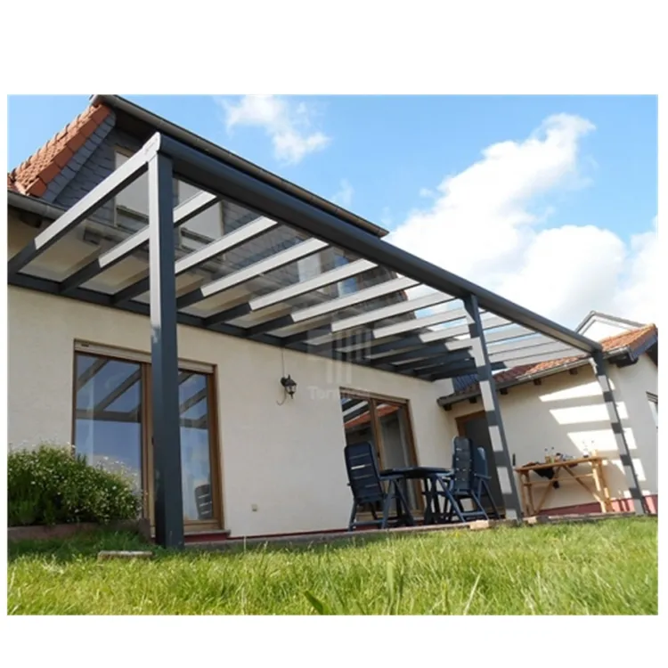 2020 Neues europäisches Design Alu Gazebo mit Aluminium rahmen und Polycarbonat dach