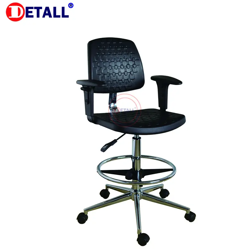 Chaise de couture en cuir PU ESD chaises pour bureau de laboratoire avec roues