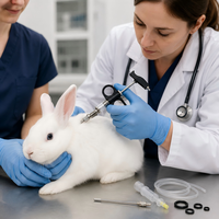 Injecteur de dosage manuel pour lapins, poulets et canards avec capacité réglable de 1 à 2 ml, barillet transparent et débit précis