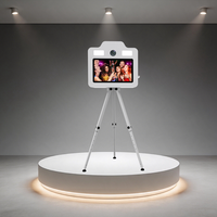 Tripod Aluminium Trendi untuk Photo Booth Anti Gores, Kompatibel dengan Printer DNP HiTi, Layar Sentuh 21.5 inci, Photobooth Pesta