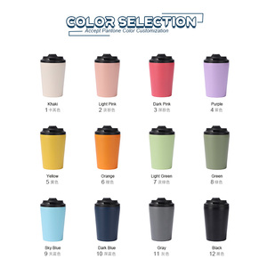 Tazza da caffè con Logo personalizzato in acciaio inossidabile con doppia parete isolata da 12 once tazza da caffè riutilizzabile ecologica per <span class=keywords><strong>sport</strong></span> all'aria aperta tazza da viaggio - Product Image 5