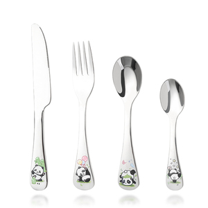 Thép không gỉ 18/10 trẻ em muỗng và nĩa đặt Mini carton Panda Thiết kế dao kéo cho trẻ em thép không gỉ Bộ đồ ăn - Product Image 6