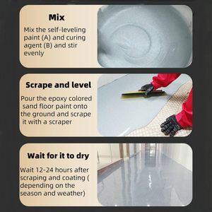 Peinture époxy colorée pour sols en béton, effet marbre brillant, revêtement pour murs de garage, imperméable, écologique, double couche - Product Image 3