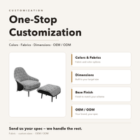Fauteuil d'appoint avec ottoman, en tissu tissé noir, personnalisable OEM, pour suite d'hôtel et salon