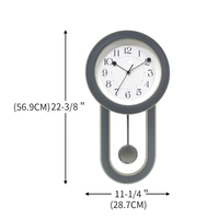 Horloge à Pendule Vintage Infinity Time Style Transitionnel Décorative Couleur Bleue Mouvement à Quartz en Plastique Horloge Murale pour Salle à Manger