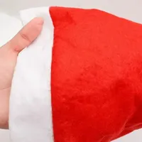 Gorros de Santa Claus para Navidad, Unisex para Adultos, Color Rojo Sólido, Gorros Navideños para Fiestas, Decoración, Regalos