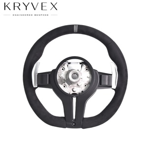 Volante Kryvex para <span class=keywords><strong>BMW</strong></span> E90 E60 E65 E84 E83 E70 E71 M3 M5, Personalizado, en Cuero Genuino y Fibra de Carbono - Product Image 4