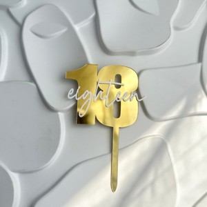 Ins viento números <span class=keywords><strong>18</strong></span> 21 30 40 50 años Inglés <span class=keywords><strong>cumpleaños</strong></span> acrílico pastel decoración pastel toppers al por mayor - Product Image 3
