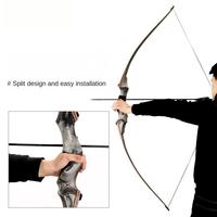 Ensemble d'arc recurve traditionnel Lingfeng, arc en bois démontable avec flèches, équipement de tir à l'arc en plein air pour la pratique et l'entraînement