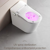 WC intelligent monobloc en céramique avec stérilisation UV par pulvérisation et chasse d'eau automatique pour salle de bain